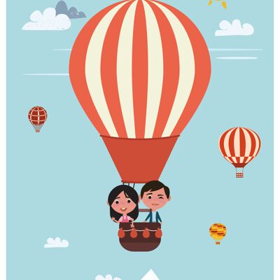 Poster - Hot air balloon at the assembly