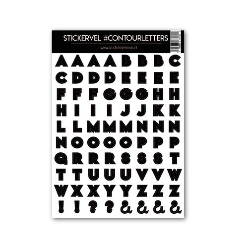 Stickervel | Contour Alfabet