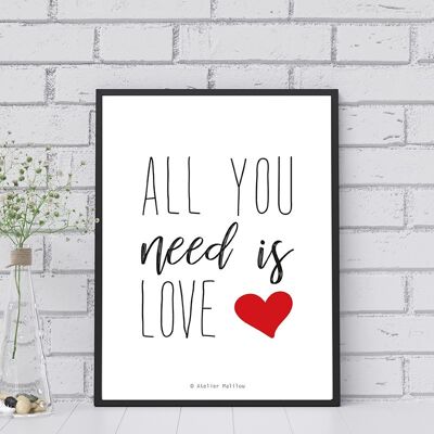 Affiche "all you need is love"
