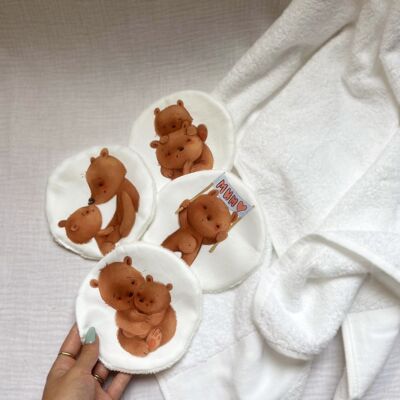 Set of 4 teddy bear wipes