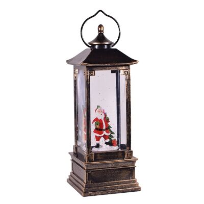 Christmas Water Moving LED Santa Lantern Music Box