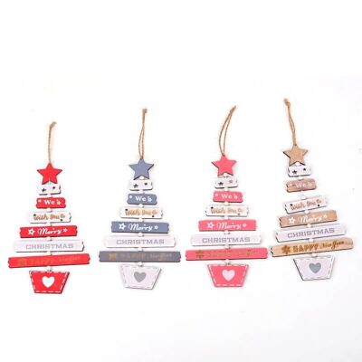 Wooden Xmas Tree Ornaments Christmas Decor