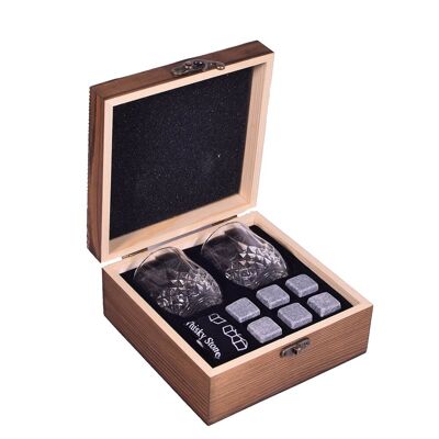 Caja de regalo de piedras de whisky de vino