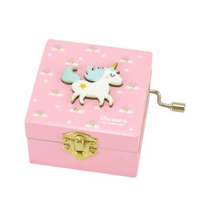 Pink Windup Unicorn Music Box