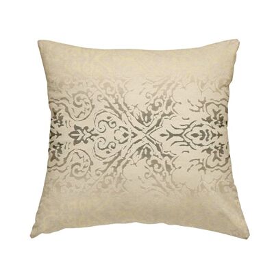 Chenille Fabric Floral Silver Pattern Cushions Piped Finish Handmade To Order