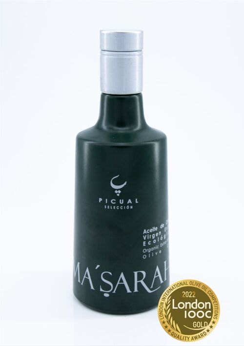 Premium BIO Olivenöl MA'SARAH  (Picual) | Preisgekrönt | 500 ml Extra Nativ aus Spanien | Fruchtig mildes Olivenöl in hochwertiger Glasflasche