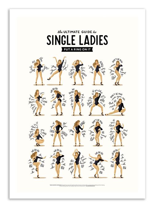 Art-Poster - single ladies - Nour Tohme-A3