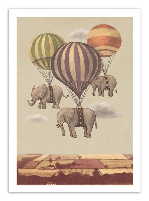 Art-Poster - Flight of the elephants - Terry Fan W16117