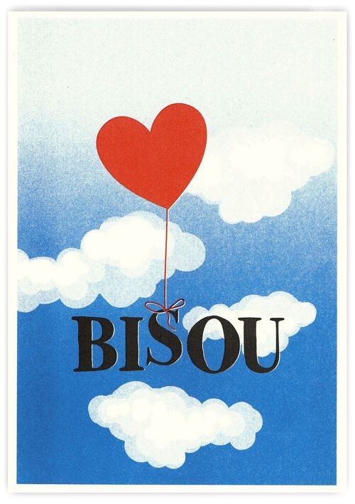 Carte A5 "LES MOTS DOUX" - BISOU CIEL