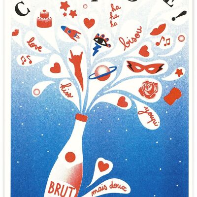 Carte A5 "LES MOTS DOUX" - CHAMPAGNE