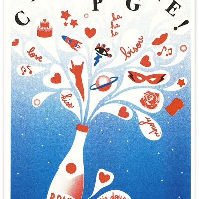 A5 card "SWEET WORDS" - CHAMPAGNE