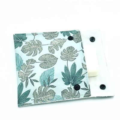 Water green palmy coated soap case