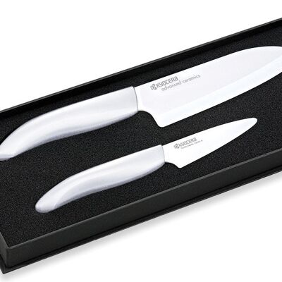 KYOCERA Set regalo coltelli ceramica Gen 75 + 140 mm - Bianco