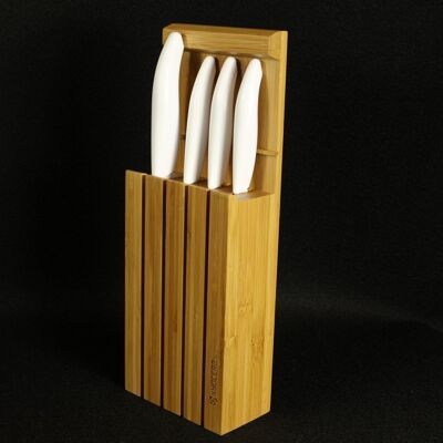 KYOCERA Bamboo Knife Block + Gen WHWH Knife Set