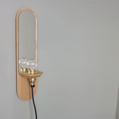 Lampada da specchio - Équinoxe light - (made in France) in legno di rovere