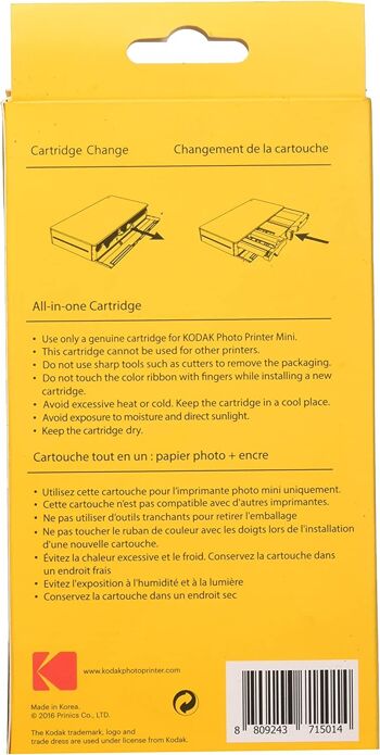 KODAK PMC - 30 Papier de Rechange pour Imprimante PM Blanc 5