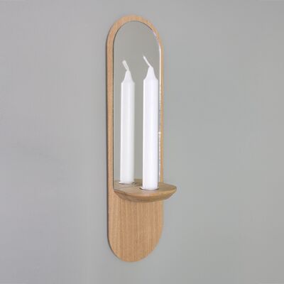 Equinox candle holder - (made in France) in oak wood