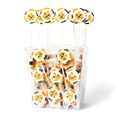ROCK Lollipops "HALLOWEEN PUMPKIN" - Display of 100 lollipops