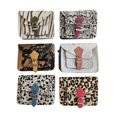 Borsa in pelle stampa animalier Ivy