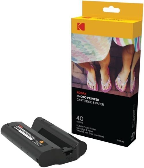 Kodak Dock Wi-FI Photo Printer Cartridge PHc Refill & Photo Paper - 40 Pack