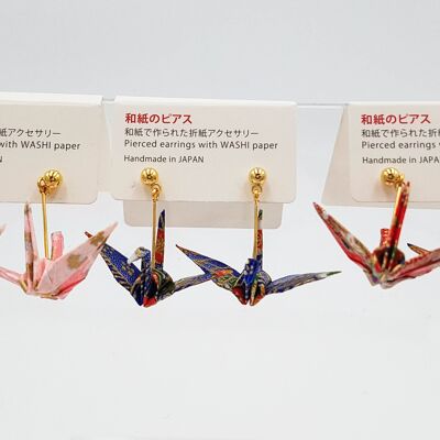 Japanischer Origami-Tsuru-Kranich-Ohrring