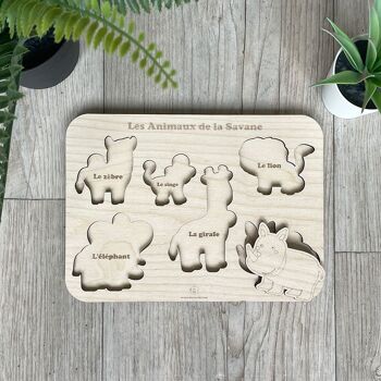 Puzzle en bois pour enfant - Les animaux de la Savane 4