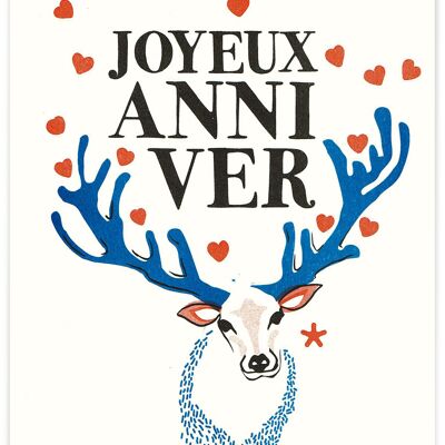 Carte A5 "LES MOTS DOUX" - JOYEUX ANNIVERSAIRE