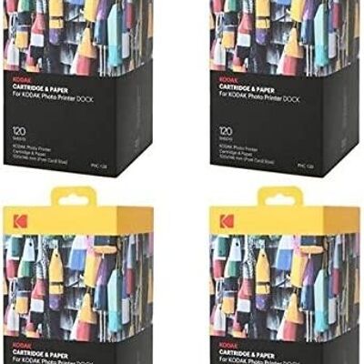 KODAK Photo Papers and Cartridges - 4 * PHC 120 - 480 Papers for Printer Dock Printer