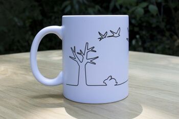 Mug Forest Blanc (made in france) en faïence fabriquée et décorée en france 2