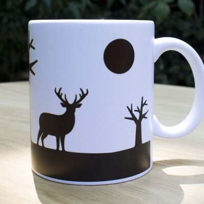 Mug Forest Noir (made in france) in earthenware made and decorated in france