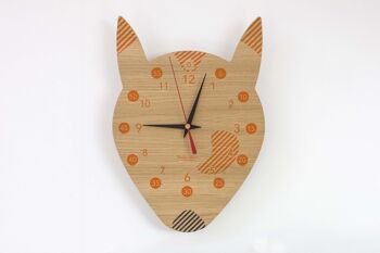 Horloge pédagogique - Renard - (made in France) en bois de Chêne 1