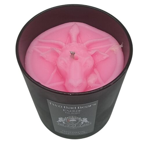 Baphomet Black Glass Neon Pink - Enchanted Forest Candle Halloween Fragrance