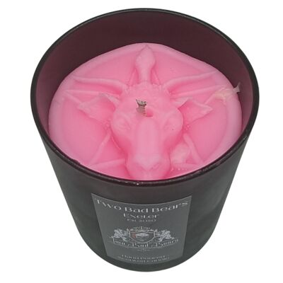 Baphomet Black Glass Neon Pink - Enchanted Forest Candle Halloween Duft