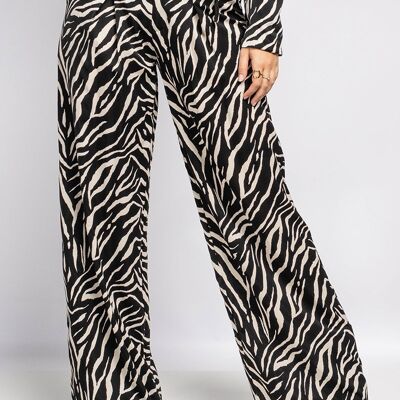 Flowing pants with zebra pattern