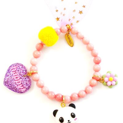 Edelsteen armband - Happy panda Blossom