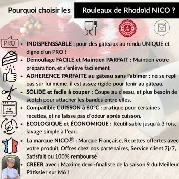 Rouleaux de Rhodoïd NICO® pour chemiser les gâteaux - 6cm x 10m (2 rouleaux par produit) 5