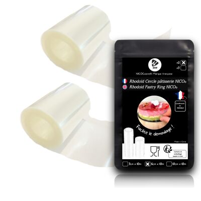 Rouleaux de Rhodoïd NICO® pour chemiser les gâteaux - 6cm x 10m (2 rouleaux par produit)