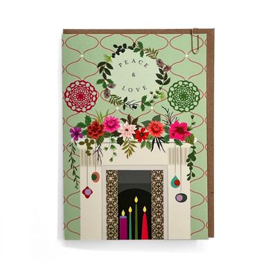 LIFESTYLE CHRISTMAS - 'PEACE AND LOVE' GREETING CARD (Unit of 6)