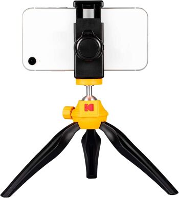 KODAK Smartphone Tripod - Vlogging Trépied/poignée pour smartphones et caméras avec système de fixation à vis ¼ (Parfait pour les Vlogs/Vlogging, Déclencheur à distance Bluetooth amovible) 1