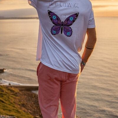 Camiseta sostenible Hossegor mariposa blanca