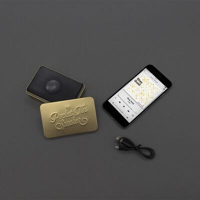 Pocket tin speaker gold bluetooth edition