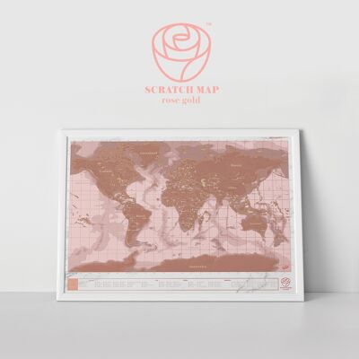 Scratch map - rose gold including pos