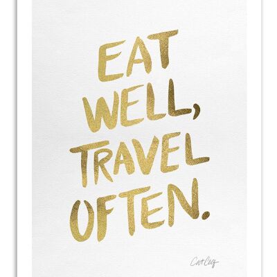Poster d'arte - Mangia bene, viaggia spesso - Cat Coquillette W16155-A3