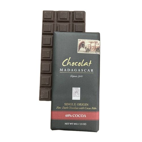 68% Noir aux éclats de fèves de cacao 85gr