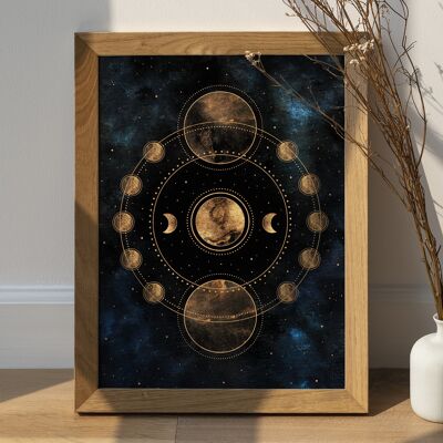 Moons Poster - Moon Print Witchy Celestial Spiritual Poster