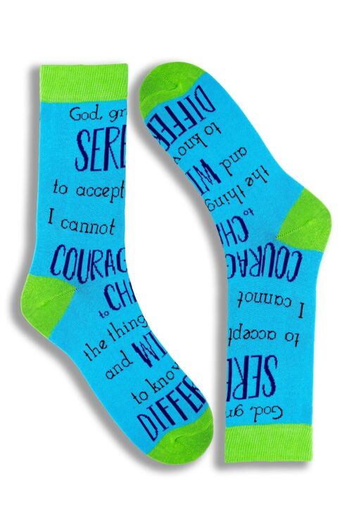 Unisex novelty socks for men and women Serenity Prayer socks