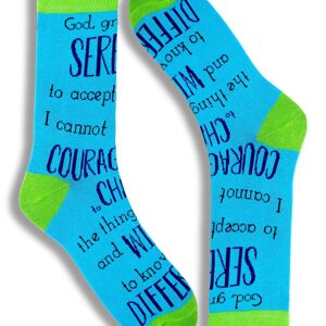 Chaussettes fantaisie unisexes pour hommes et femmes Chaussettes Serenity Prayer