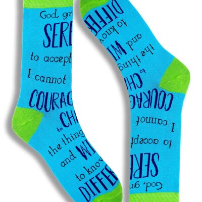 Unisex novelty socks for men and women Serenity Prayer socks