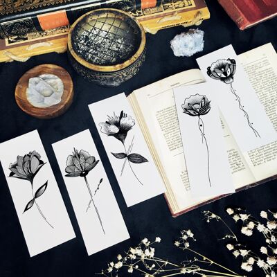 Marque-pages floraux -  floral bookmarks - marque pages signets de fleurs