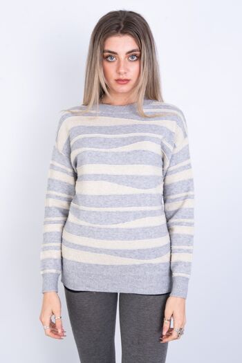 Pull gris bord scintillant 1